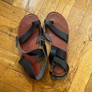 American Eagle Outfitters Strappy Leather Black Sandals 8